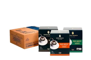 (Rec)Pack Café Santa Monica Drip Coffee Gourmet, Intenso, Orgânico 3 unidades 300g