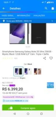 [Clube da Lu] Smartphone Samsung Galaxy Note 20 Ultra 256GB | R$6.399