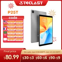 Tablet Teclast P25T, Android 12, tela 10.1', 64/3GB