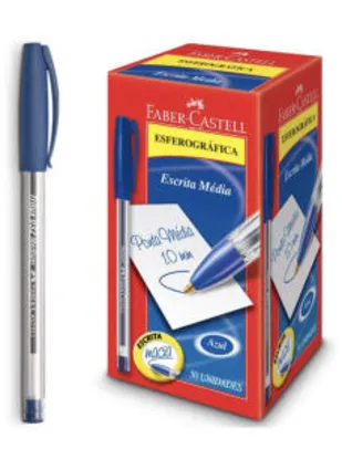 [PRIME] Caneta Esferográfica 50 Unidades Faber-Castell Azul | R$32