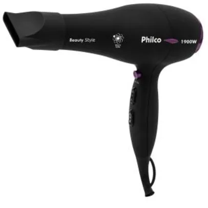 Secador de Cabelos Philco Beauty Style com 2 Temperaturas 1900W – Preto R$54