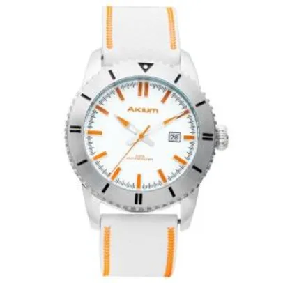 Relógio akium masculino borracha branca - gr093 vd53 white - R$125