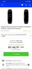 Mi Band 4 versão internacional | R$141