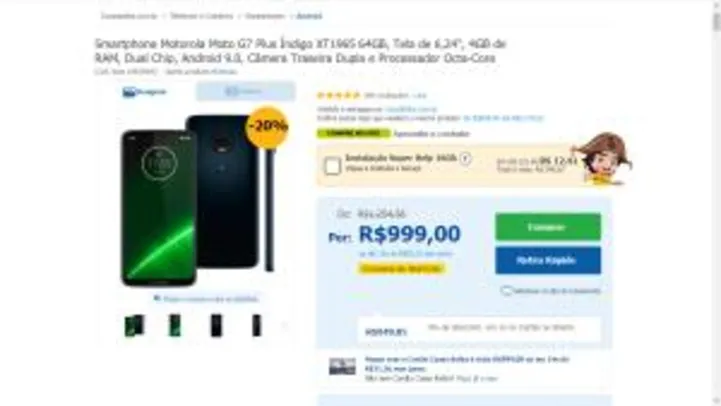 Moto G7 Plus 64GB - R$949