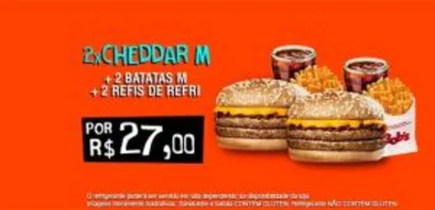 2x Cheddar M + 2x Batatas M + 2x Refri