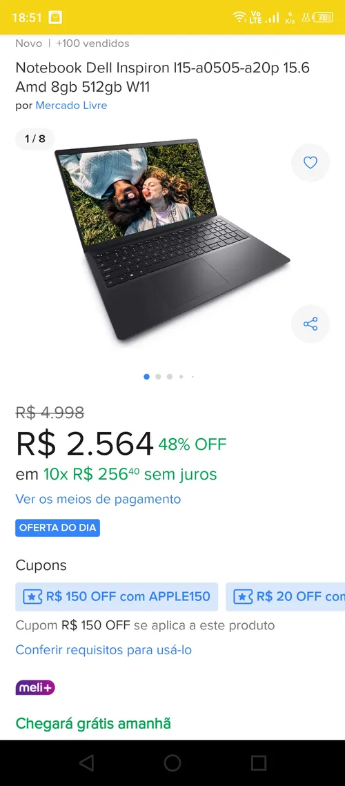 Imagem na descrição da promoção