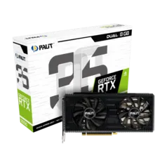 Placa de Vídeo Palit NVIDIA GeForce RTX 3050 Dual, LHR, 8GB, GDDR6, DLSS, Ray Tracing, NE63050019P1-