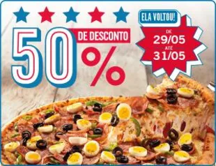 50% OFF  na Domino Pizza