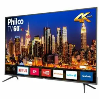 Smart TV LED 65" Philco PTV65F80SNS Ultra HD 4K 3 HDMI 2 USB Cinza com Conversor Digital Integrado - R$2999