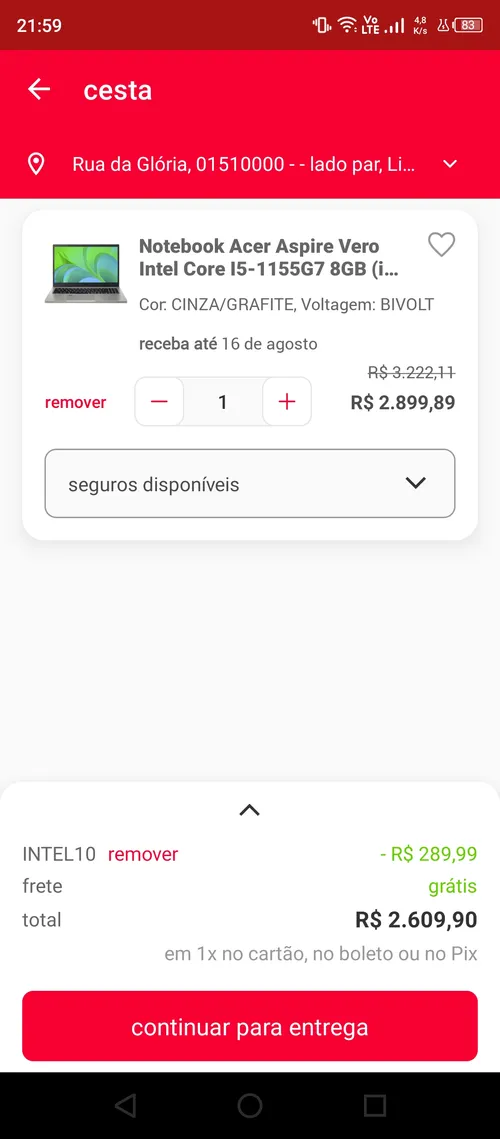 Imagem na descrição da promoção