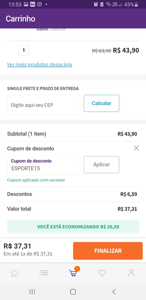 Imagem na descrição da promoção