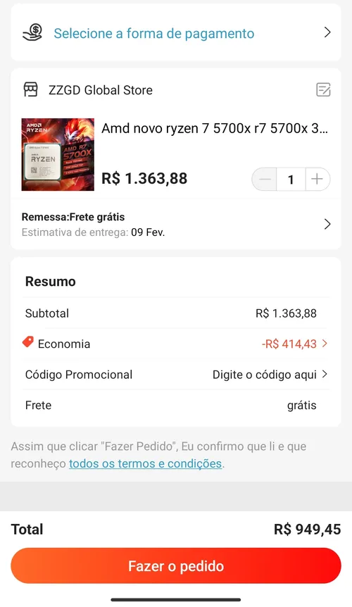 Imagem na descrição da promoção