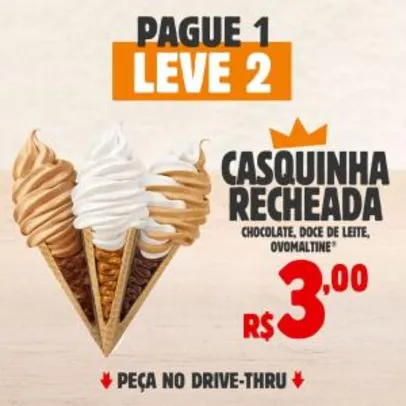 2 CASQUINHAS RECHEADAS E PAGUE R$ 3,00