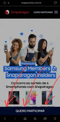 Sorteio de 6 Smartphones - Samsung Members & Snapdragon