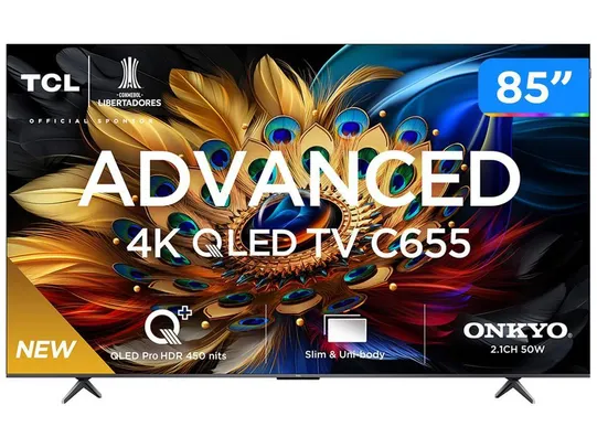 [br] Smart TV 85 ”4K UHD QLED TCL 85C655 Wi-Fi