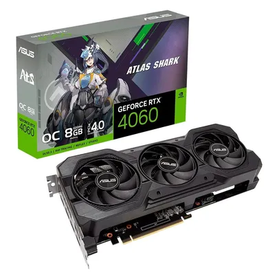 Placa de Vídeo RTX 4060 O8G V2 Gaming ATS ASUS NVIDIA GeForce, 8GB GDDR6, DLSS, Ray Tracing, G-Sync - 90YV0JM2-M0NA00