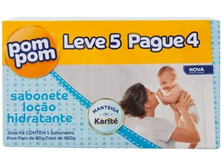 Sabonete Infantil Pom Pom Hidratante 80gr - 5 Unidades