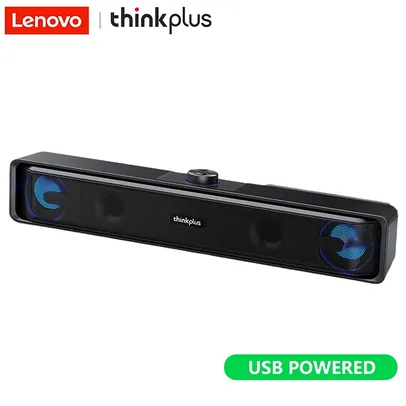 [AME R$67] Lenovo TS32 USB Powered Speaker BT5.0 Cabo de áudio Modos de conexão dupla Alto-falante 360º Som estéreo