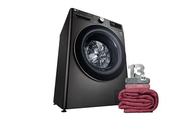 Lava e Seca Smart LG VC2 110/220V 13kg Aço Escovado Preto com Inteligência Artificial AIDD™