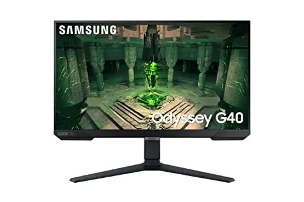 SAMSUNG Monitor Gamer Odyssey 25", FHD, 240 Hz, 1ms, com ajuste de altura, HDMI, DP, Gsync, Freesync, Preto, Série G40