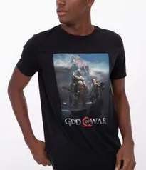 CAMISETA MANGA CURTA COM ESTAMPA GOD OF WAR PRETO PS4 | R$20