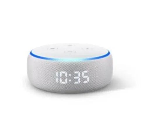 Saindo por R$ 298,39: Echo Dot com Relógio Amazon Smart Speaker Alexa Branca | Pelando