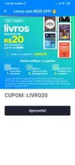 [APP] Cupom R$20 OFF em Livros Magazine Luiza