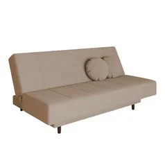 sofá-cama casal 3 lugares jimmy suede bege