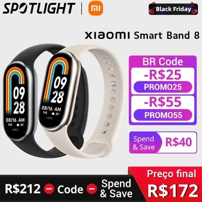 Xiaomi-Band 8 Smart Bracelet, AMOLED, bateria de duração ultra longa, 16 dias, mais de 150 modos 