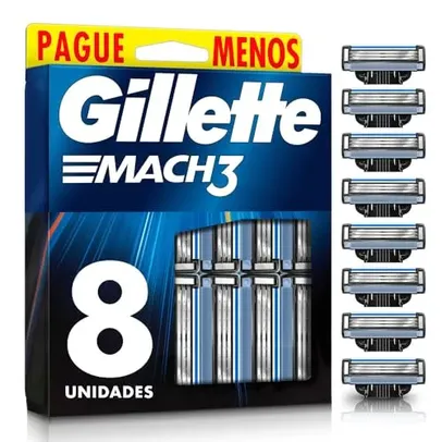 Gillette Mach3 - Carga para Aparelho de Barbear, Leve 8 Pague 6