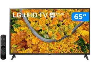 Smart TV 65” Ultra HD 4K LED LG 65UP7550 - 60Hz Wi-Fi e Bluetooth Alexa 2 HDMI 1 USB 