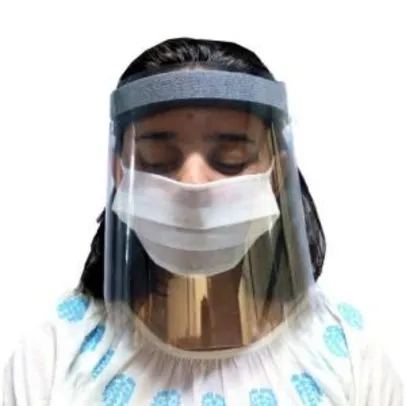 Máscara De Proteção Facial + Viseira De Proteção Transparente Respingo Com Elástico | R$20