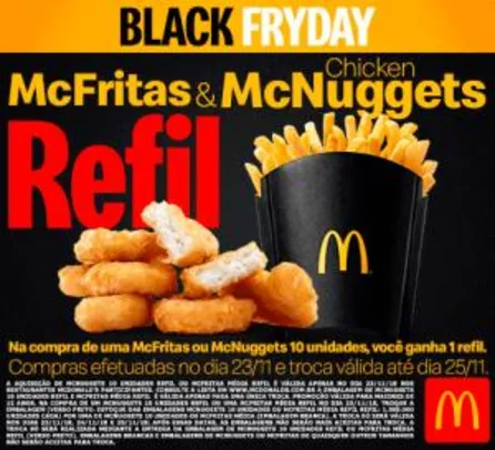 Refil McFritas e McNuggets  no McDonalds
