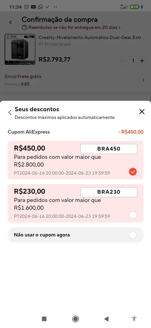 Imagem na descrição da promoção