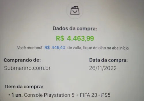 Imagem na descrição da promoção