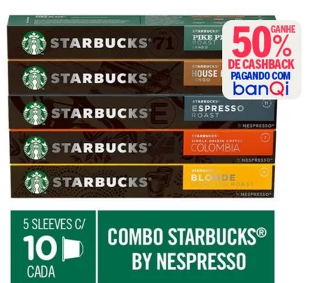 [Banqi R$ 57] combo 50 cápsulas starbucks by nespresso