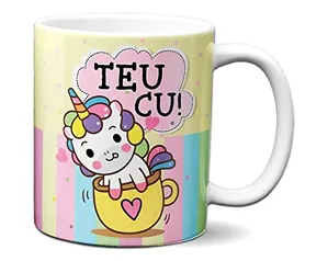 Caneca Teu c&%! Unicórnio Xingando Xícara Engraçada