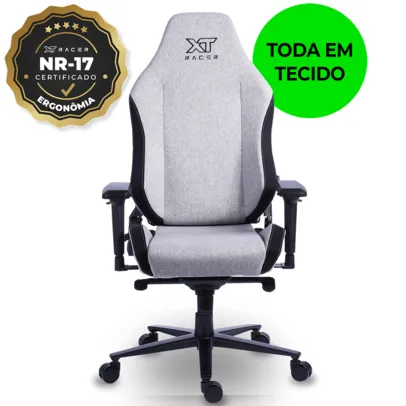 CADEIRA GAMER E ESCRITÓRIO XT RACER DRACO CINZA (ATENDE NORMA NR17)