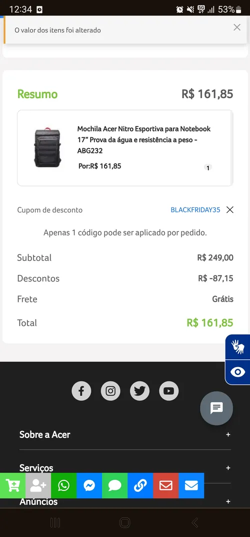 Imagem na descrição da promoção