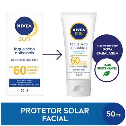 Protetor Solar Nivea Sun Facial Toque Seco Fps60 50ml R$17