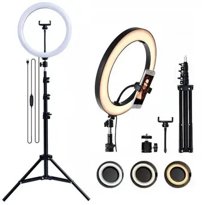 Ring Light Iluminador Ringlight Hing Light Led 26cm 10 Polegadas Profissional Tripé 2.1m Vídeo Foto