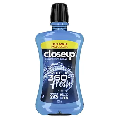 [Rec /Super 6,74] Enxaguante Bucal Antisséptico Ice Closeup Proteção 360°  Leve 500Ml Pague 35