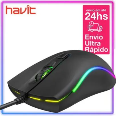 Mouse Gamer Havit MS72 com Led RGB DPI com 2 Ajuste | R$41