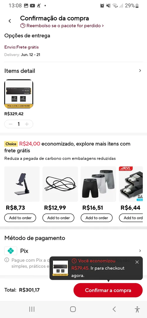 Imagem na descrição da promoção