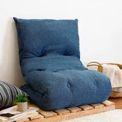 Futon Dobrável de Espuma Solteiro Azul - Emcompre | R$ 69