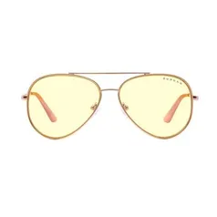 Óculos Gunnar Maverick com Filtro de Luz Azul, Âmbar Amarelo, Armação Clássica de Ouro Rosa - MAV-01