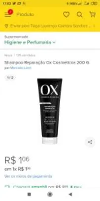 Shampoo Reparação Ox Cosmeticos 200 G | R$1,06