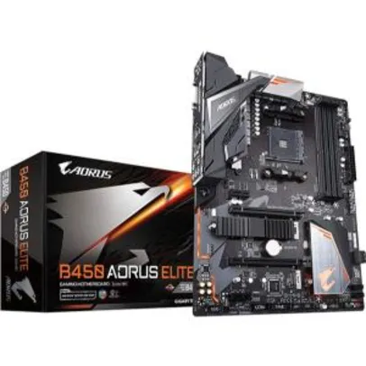 Placa Mãe Gigabyte B450 Aorus Elite, Chipset B450, AMD AM4, ATX, DDR4 R$ 980