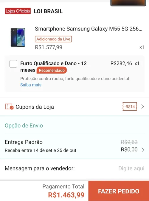 Imagem na descrição da promoção