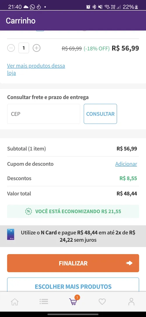 Imagem na descrição da promoção